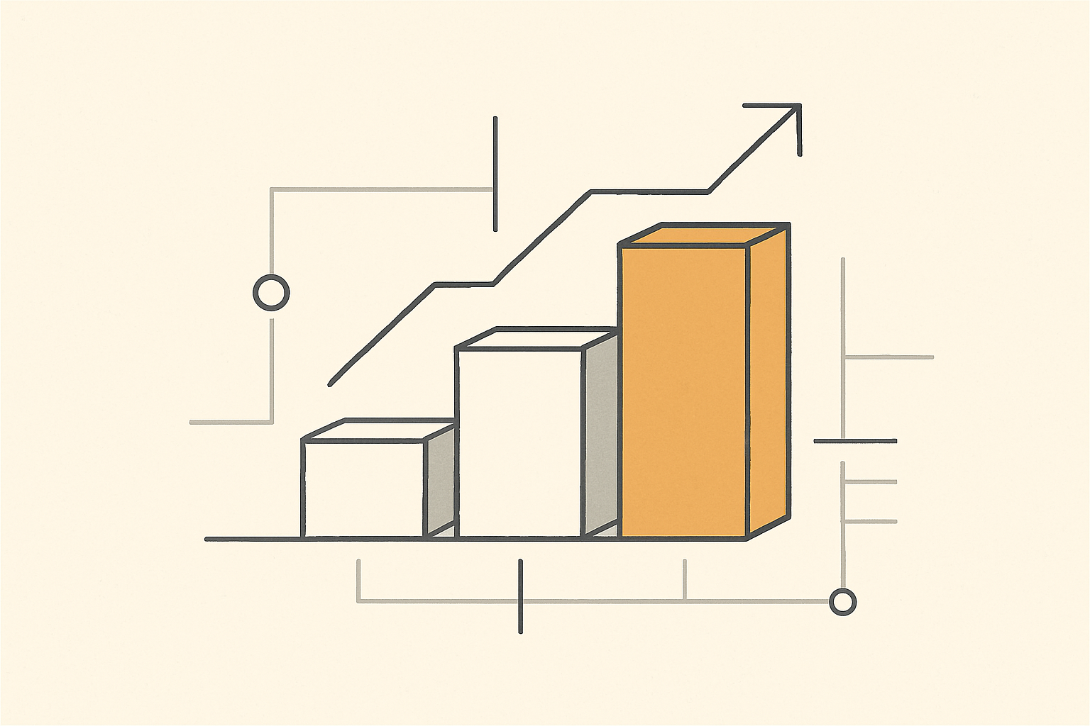 Abstract three-tier pricing ladder motif representing fixed fee, retainer, and revenue share pricing models for a white-label app build.